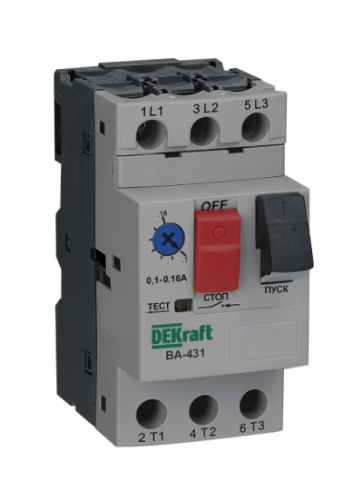DEKRAFT Автоматический выключатель для защиты двигателя трехполюсной 17,0-23,0A 15кА ВА-431 (21232DEK)