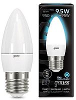 GAUSS Лампа светодиодная LED 9.5Вт E27 свеча, белый  (103102210)