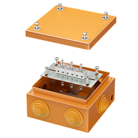 DKC Коробка стальная FS с кабельными вводами и клеммниками IP55 150х150х80мм 6р  450V 6A  4мм.кв. (FSB31604)