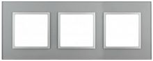 ЭРА Рамка на 3 поста, стекло,  Elegance, алюминий+алюм, 14-5103-03 (Б0034508)
