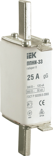 IEK Вставка предохранителя ППНИ-33 25А габарит 0 (DPP20-025)