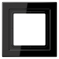 JUNG Рамка 1-я для горизонтальной/вертикальной установки  Серия- LS-Design  Материал- дуропласт  Цвет- ч (LSD981SW)