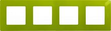 LEGRAND ETIKA Рамка 4 поста зеленый папоротник (672544 )