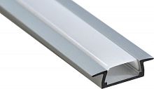 FERON Профиль встраиваемый алюминиевый 2м матовый экран 2 заглушки для светодиодных лент (CAB251) (10265)