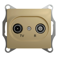 SCHNEIDER ELECTRIC GLOSSA Розетка TV-R проходная 4DB титан в рамку (GSL000495)