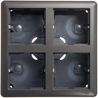 SCHNEIDER ELECTRIC W59 коробка подъемная для наружного монтажа с рамкой 4-местная, черный бархат (KP-452-68)