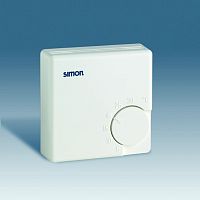SIMON Терморегулятор комнатный, тепло, 10А 250В, 5-30град, сл.кость (75500-61)