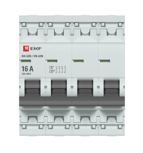 EKF Выключатель нагрузки 4P 16А ВН-63N PROxima (S63416) фото 2