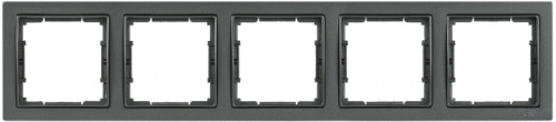 IEK РУ-5-БА Рамка пятиместная квадратная BOLERO Q1 антрацит IEK  (EMB52-K95-Q1)