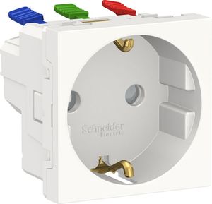 SCHNEIDER ELECTRIC Розетка UNICA MODULAR с заземлением со шторками с быстрозажимными клеммами 16А 250В 2мод белый (NU305718) SCHNEIDER ELECTRIC Розетка UNICA MODULAR с заземлением со шторками с быстрозажимными клеммами 16А 250В 2мод белый (NU305718)