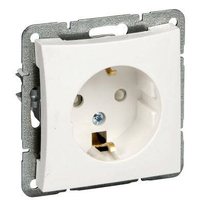 SCHNEIDER ELECTRIC ДУЭТ Розетка с заземлением со шторками в рамку белая (WDE000145) SCHNEIDER ELECTRIC ДУЭТ Розетка с заземлением со шторками в рамку белая (WDE000145)