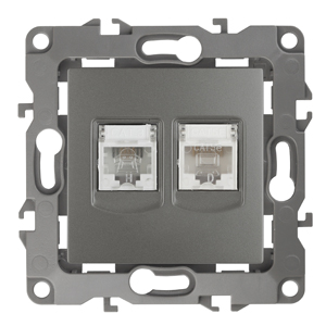 ЭРА Розетка комбинированная RJ45+RJ11, , графит, 12-3109-12 (Б0019358) ЭРА Розетка комбинированная RJ45+RJ11, , графит, 12-3109-12 (Б0019358)