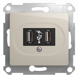 SCHNEIDER ELECTRIC GLOSSA USB Розетка молочный (GSL000932) SCHNEIDER ELECTRIC GLOSSA USB Розетка молочный (GSL000932)