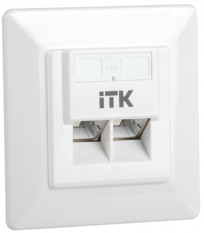 IEK Внутренняя информационная розетка RJ45 кат. 5Е FTP 2 порта (CS2-1C5EF-2-1) IEK Внутренняя информационная розетка RJ45 кат. 5Е FTP 2 порта (CS2-1C5EF-2-1)