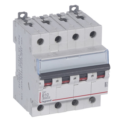 LEGRAND Выключатель автоматический четырехполюсный 10А B DX3 6kA/10kA (407622 ) LEGRAND Выключатель автоматический четырехполюсный 10А B DX3 6kA/10kA (407622 )