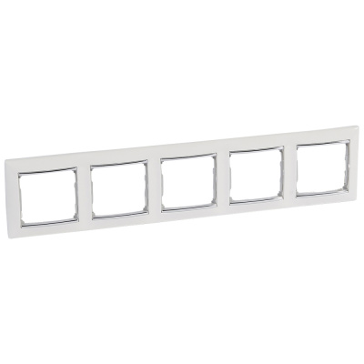 LEGRAND VALENA Рамка 5 постов горизонтальный монтаж белая/серебро (770495 ) LEGRAND VALENA Рамка 5 постов горизонтальный монтаж белая/серебро (770495 )
