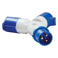 DEKRAFT Адаптер двухлучевой 1012 2Р+РЕ 16А 250В IP44 АП-102 (26080DEK)