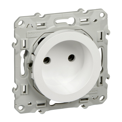 SCHNEIDER ELECTRIC ODACE Розетка со шторками белая (S52R033) SCHNEIDER ELECTRIC ODACE Розетка со шторками белая (S52R033)