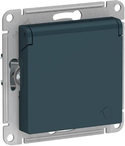 SCHNEIDER ELECTRIC Розетка ATLASDESIGN с заземлением со шторками с крышкой 16А IP20 механизм изумруд (ATN000846) SCHNEIDER ELECTRIC Розетка ATLASDESIGN с заземлением со шторками с крышкой 16А IP20 механизм изумруд (ATN000846)