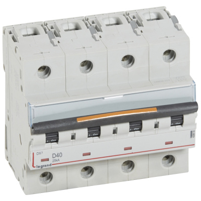 LEGRAND Выключатель автоматический четырехполюсный 40А D DX3 25кА (409850 ) LEGRAND Выключатель автоматический четырехполюсный 40А D DX3 25кА (409850 )