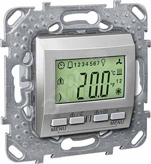 SCHNEIDER ELECTRIC Терморегулятор KNX с дисплеем алюминий (MGU5.534.30) фото 2 SCHNEIDER ELECTRIC Терморегулятор KNX с дисплеем алюминий (MGU5.534.30) фото 2