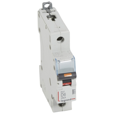 LEGRAND Выключатель автоматический однополюсный 6А D DX3 25кА (409805 ) LEGRAND Выключатель автоматический однополюсный 6А D DX3 25кА (409805 )