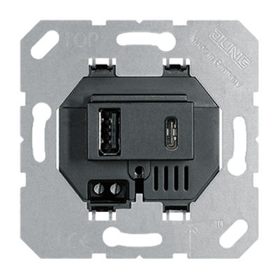 JUNG USB-зарядное устройство, тип A + тип C, сум (USB15CASW) JUNG USB-зарядное устройство, тип A + тип C, сум (USB15CASW)