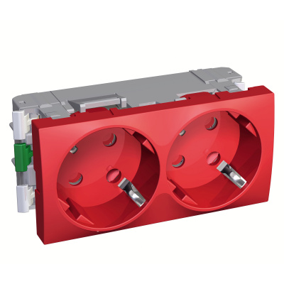 SCHNEIDER ELECTRIC Розетка двойная 45 2P+E со шторками с блокировкой красная (ALB45256) SCHNEIDER ELECTRIC Розетка двойная 45 2P+E со шторками с блокировкой красная (ALB45256)