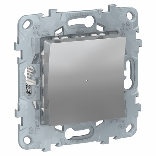 SCHNEIDER ELECTRIC Светорегулятор Wiser UNICA NEW LED нажимной универсальный 7-200Вт алюминий (NU551530) SCHNEIDER ELECTRIC Светорегулятор Wiser UNICA NEW LED нажимной универсальный 7-200Вт алюминий (NU551530)