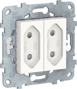 SCHNEIDER ELECTRIC Розетка UNICA NEW двухмодульная без заземления со шторками винтовой зажим 10 А белый (NU503118) SCHNEIDER ELECTRIC Розетка UNICA NEW двухмодульная без заземления со шторками винтовой зажим 10 А белый (NU503118)