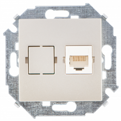 SIMON Розетка компьютерная скрытая RJ45 категория 5е Systimax шампань (1591598-034) SIMON Розетка компьютерная скрытая RJ45 категория 5е Systimax шампань (1591598-034)