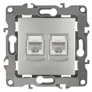 ЭРА Розетка информационная двойная 2XRJ45, , алюминий, 12-3108-03 (Б0014731) ЭРА Розетка информационная двойная 2XRJ45, , алюминий, 12-3108-03 (Б0014731)