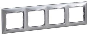 LEGRAND VALENA Рамка 4 поста горизонтальная алюминий (770154 ) LEGRAND VALENA Рамка 4 поста горизонтальная алюминий (770154 )