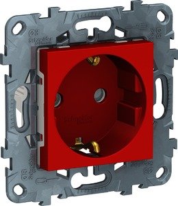 SCHNEIDER ELECTRIC Розетка UNICA NEW с заземлением со шторками винтовой зажим 16 А 250 В красный (NU503703) SCHNEIDER ELECTRIC Розетка UNICA NEW с заземлением со шторками винтовой зажим 16 А 250 В красный (NU503703)