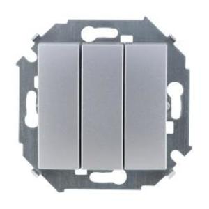 SIMON Выключатель трехклавишный, 10А, 250В, винтовой зажим, алюминий (1591391-033) SIMON Выключатель трехклавишный, 10А, 250В, винтовой зажим, алюминий (1591391-033)