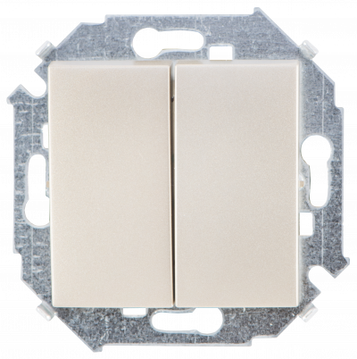 SIMON Выключатель двухклавишный 16А 250В винтовой зажим шампань (1591398-034) SIMON Выключатель двухклавишный 16А 250В винтовой зажим шампань (1591398-034)