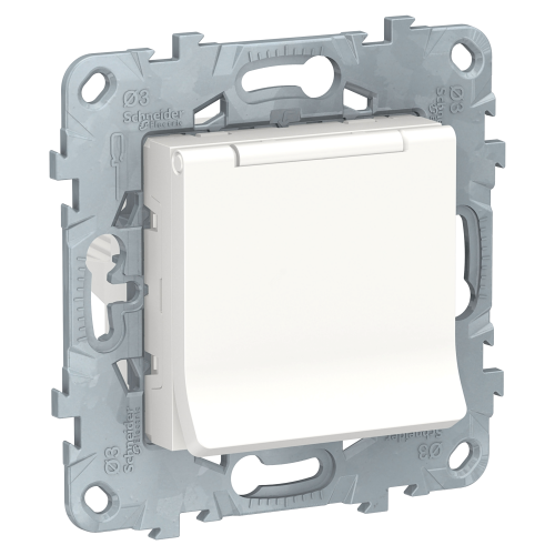 SCHNEIDER ELECTRIC Розетка UNICA NEW с заземлением со шторками с крышкой 16 А 250 В IP40 белый (NU503718TA) SCHNEIDER ELECTRIC Розетка UNICA NEW с заземлением со шторками с крышкой 16 А 250 В IP40 белый (NU503718TA)