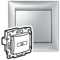LEGRAND VALENA Выключатель ключ-карта 10A алюминий (770234 )