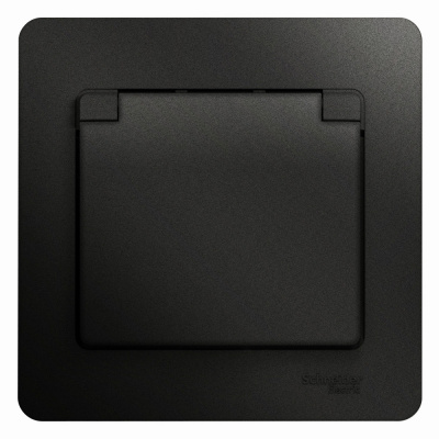 SCHNEIDER ELECTRIC GLOSSA Розетка с заземлением со шторками с крышкой IP20 антрацит в сборе (GSL000746) SCHNEIDER ELECTRIC GLOSSA Розетка с заземлением со шторками с крышкой IP20 антрацит в сборе (GSL000746)