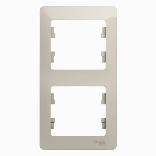 SCHNEIDER ELECTRIC GLOSSA Рамка 2-постовая вертикальная молочный (GSL000906) SCHNEIDER ELECTRIC GLOSSA Рамка 2-постовая вертикальная молочный (GSL000906)