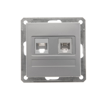 SCHNEIDER ELECTRIC W59 Розетка информационная двойная кат.5 в рамку матовый хром (RSI-251TK5E-5-86) SCHNEIDER ELECTRIC W59 Розетка информационная двойная кат.5 в рамку матовый хром (RSI-251TK5E-5-86)