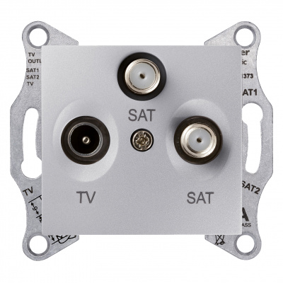 SCHNEIDER ELECTRIC Sedna Розетка RTV/SAT/SAT проходная 8dB в рамку алюминий (SDN3502160) SCHNEIDER ELECTRIC Sedna Розетка RTV/SAT/SAT проходная 8dB в рамку алюминий (SDN3502160)