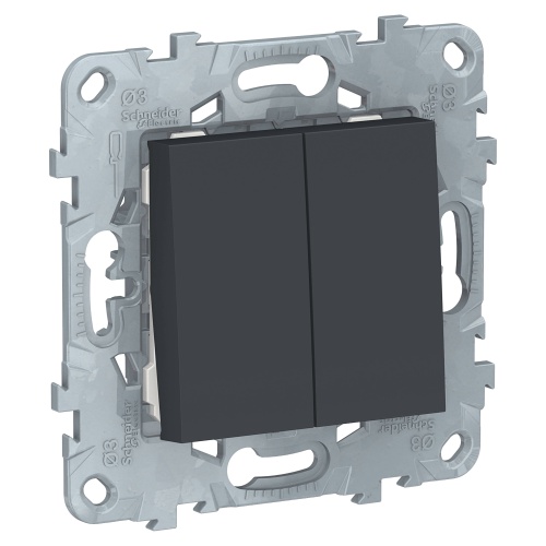 SCHNEIDER ELECTRIC Выключатель UNICA NEW двухклавишный схема 5 антрацит (NU521154) SCHNEIDER ELECTRIC Выключатель UNICA NEW двухклавишный схема 5 антрацит (NU521154)