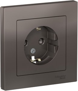 SCHNEIDER ELECTRIC Розетка ATLASDESIGN с заземлением со шторками 16А в сборе мокко (ATN000644) SCHNEIDER ELECTRIC Розетка ATLASDESIGN с заземлением со шторками 16А в сборе мокко (ATN000644)