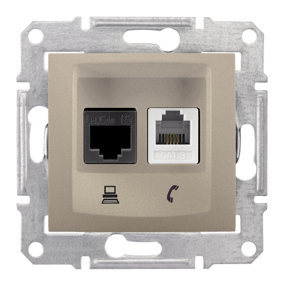 SCHNEIDER ELECTRIC Sedna Розетка телефон/компьютер титан (SDN5200168) SCHNEIDER ELECTRIC Sedna Розетка телефон/компьютер титан (SDN5200168)