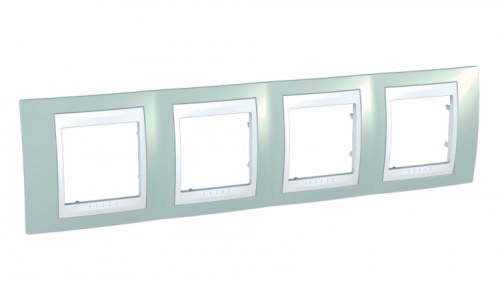 SCHNEIDER ELECTRIC UNICA-Хамелеон Рамка 4 поста морская волна/белый (MGU6.008.870) SCHNEIDER ELECTRIC UNICA-Хамелеон Рамка 4 поста морская волна/белый (MGU6.008.870)