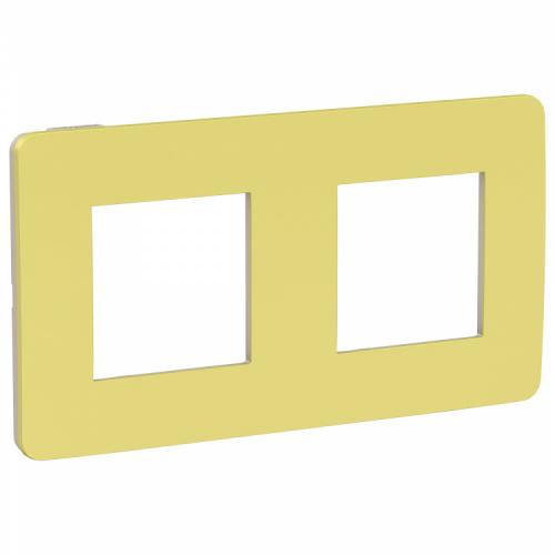 SCHNEIDER ELECTRIC Рамка UNICA STUDIO двухпостовая зеленое яблоко/бежевый (NU280412) SCHNEIDER ELECTRIC Рамка UNICA STUDIO двухпостовая зеленое яблоко/бежевый (NU280412)