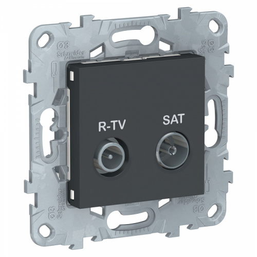 SCHNEIDER ELECTRIC Розетка UNICA NEW R-TV/SAT одиночная антрацит (NU545454) SCHNEIDER ELECTRIC Розетка UNICA NEW R-TV/SAT одиночная антрацит (NU545454)