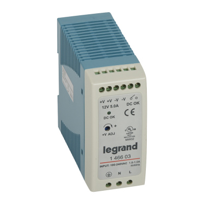 LEGRAND Источник питания импульсный 1 фаза 12В 60Вт 5A (146603 ) LEGRAND Источник питания импульсный 1 фаза 12В 60Вт 5A (146603 )
