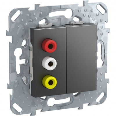 SCHNEIDER ELECTRIC 3-RCA коннектор графит (MGU5.431.12ZD) SCHNEIDER ELECTRIC 3-RCA коннектор графит (MGU5.431.12ZD)